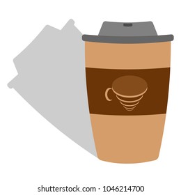 Paper cup of coffee with cap