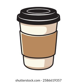 Paper Cup of Coffee Clip Art - Vector Drawing Illustration