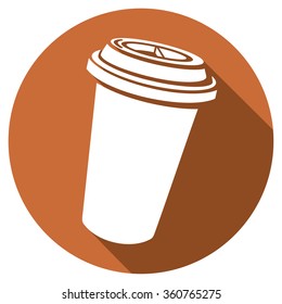 paper cup of coffee flat icon 