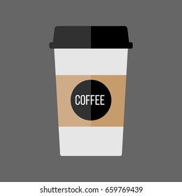 Paper Cup of Coffee. Flat Vector Illustration