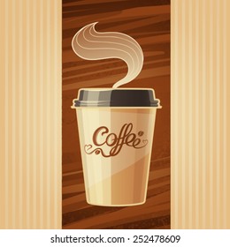 Paper cup coffee to go on a beautiful background