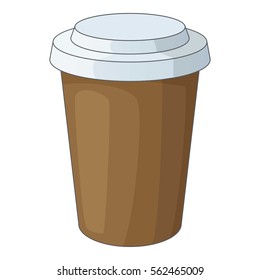 Paper cup of coffee icon. Cartoon illustration of paper cup of coffee vector icon for web design