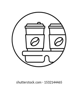 Paper cup, coffee icon. Simple line, outline vector of take away icons for ui and ux, website or mobile application