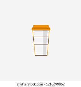 Paper cup for coffee. Linear style