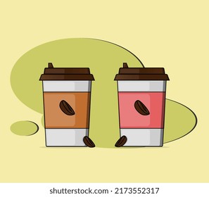 Paper cup with coffee mock up Free