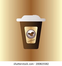 paper cup of coffee (take-out coffee, coffee in takeaway cup)