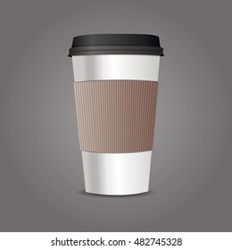 Paper Cup for Coffee and Tea Mockup Eps 10 Vector Design