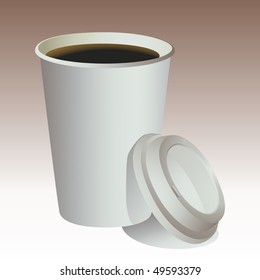 Paper cup and coffee vector