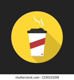 Paper Cup Coffee Vector Icon Illustration