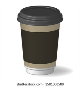 Paper cup with coffee. Vector illustration.