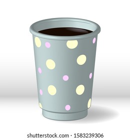 Paper cup with coffee. Vector illustration.