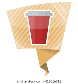 Paper cup colorful icon
