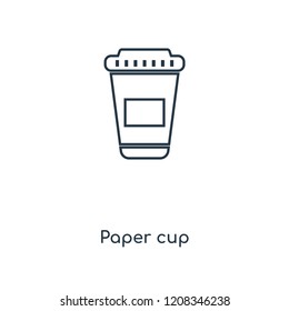 Paper cup concept line icon. Linear Paper cup concept outline symbol design. This simple element illustration can be used for web and mobile UI/UX.