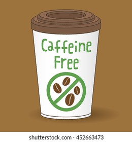 a paper cup of decaf coffee to go