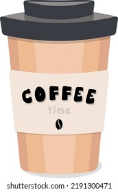 taza de café de papel.тIlustración de una bebida
