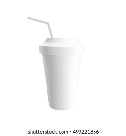 paper cup with drink straw