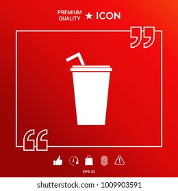 Paper cup with drinking straw icon