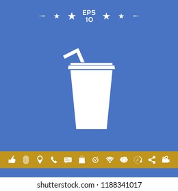 Paper Cup With Drinking Straw Icon