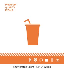 Paper Cup With Drinking Straw Icon. Graphic Elements For Your Design