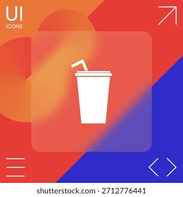 Papiertasse mit Trinkhalm-Symbol, Elemente für Ihr Design