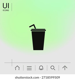 Papiertasse mit Trinkhalm-Symbol, Elemente für Ihr Design