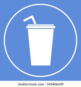 Paper cup with drinking straw icon