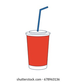 paper cup with drinking straw icon