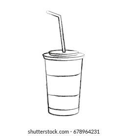 paper cup with drinking straw icon