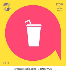 Paper cup with drinking straw icon