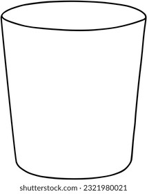 Paper cup for drinks doodle linear cartoon coloring