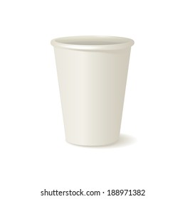 Paper cup for drinks isolated on a white background.
