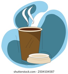 Paper cup filled.Coffee cup vector illustration 