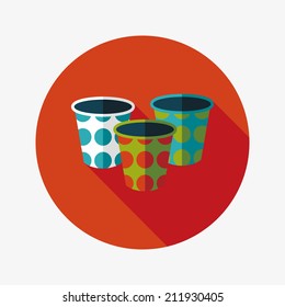 Paper Cup flat icon with long shadow,eps10