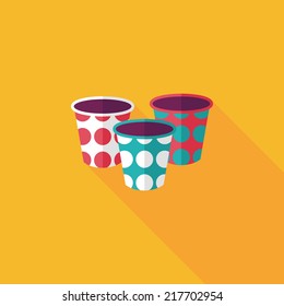 Paper Cup flat icon with long shadow,eps10