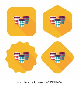 Paper Cup flat icon with long shadow,eps10