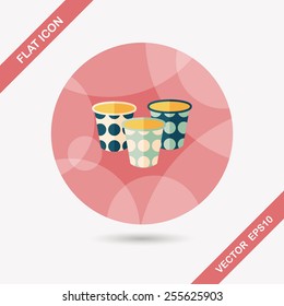 Paper Cup flat icon with long shadow,eps10