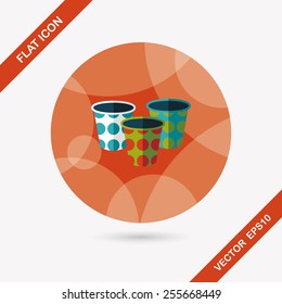 Paper Cup flat icon with long shadow,eps10