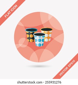 Paper Cup flat icon with long shadow,eps10
