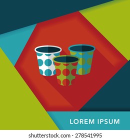 Paper Cup flat icon with long shadow,eps10