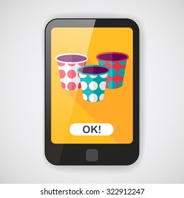 Paper Cup flat icon with long shadow,eps10