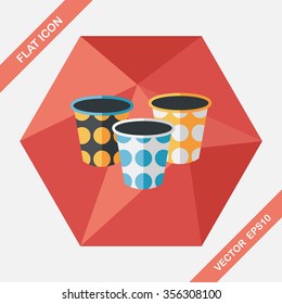 Paper Cup flat icon with long shadow,eps10