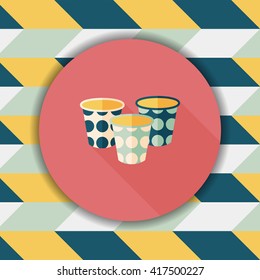 Paper Cup flat icon with long shadow,eps10