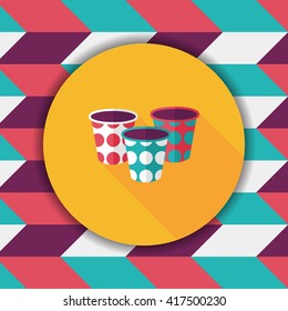 Paper Cup flat icon with long shadow,eps10