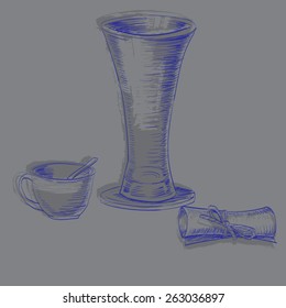 paper cup glass vector