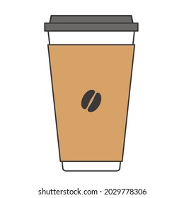 Paper cup of hot coffee illustration color