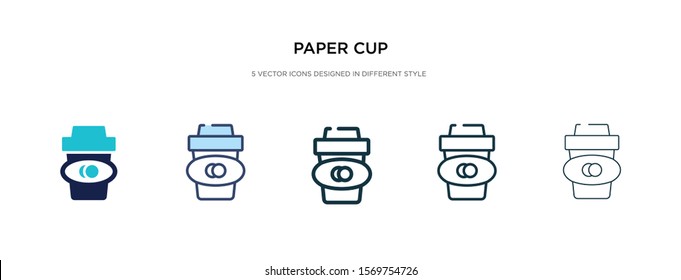 paper cup icon in different style vector illustration. two colored and black paper cup vector icons designed in filled, outline, line and stroke style can be used for web, mobile, ui