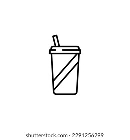 paper cup icon, disposable, drink for app web logo banner poster icon - Vector