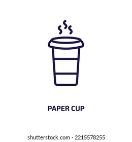 paper cup icon from drinks collection. Thin linear paper cup, cup, paper outline icon isolated on white background. Line vector paper cup sign, symbol for web and mobile