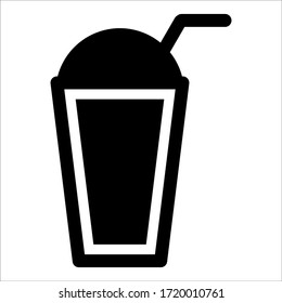 Paper cup icon in flat style. Drink icon. Fast food. Vector isolated illustration. drink cup icons illsutration. 
