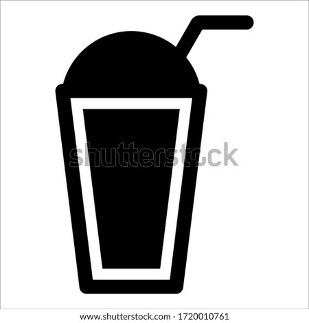 Paper cup icon in flat style. Drink icon. Fast food. Vector isolated illustration. drink cup icons illsutration. 
